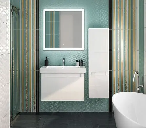 Шкаф-пенал подвесной Kerama Marazzi Buongiorno Plus белый/дуб кантри BGP.130\WHT