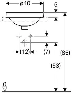 Раковина Geberit VariForm 40 белый 500.702.01.2 Раковина Geberit VariForm 40 белый 500.702.01.2, 3