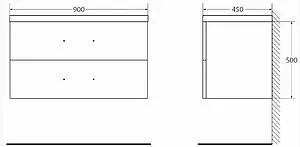 Тумба-умывальник подвесная BelBagno AURORA 90 Bianco Lucido AURORA-900-2C-SO-BL+, 2