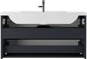 Тумба-умывальник подвесной Домино Karat 100 дуб вотан/антрацит DK3204T+4640021065204, 5