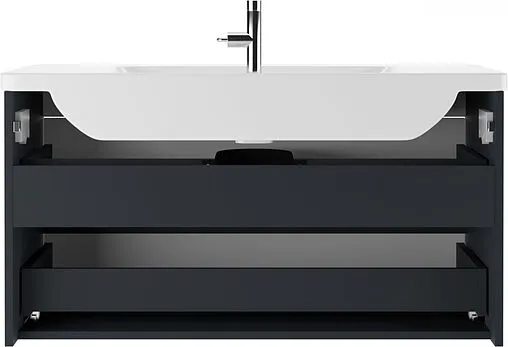 Тумба-умывальник подвесной Домино Karat 100 дуб вотан/антрацит DK3204T+4640021065204