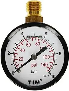 Манометр радиальный TIM 50мм 10 бар ¼&quot; Y-50C-10, 1