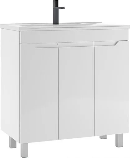 Тумба-умывальник напольная Домино Optima 80 белый глянец DO1910T+4670142930020