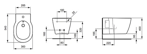 Биде подвесное Ideal Standard Connect белый E799701