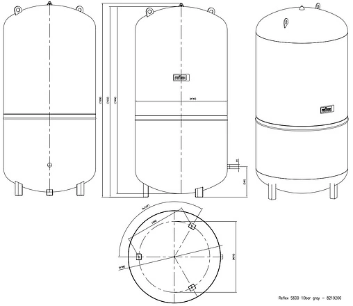 Гидроаккумулятор Reflex S 600л 10 бар 8219200