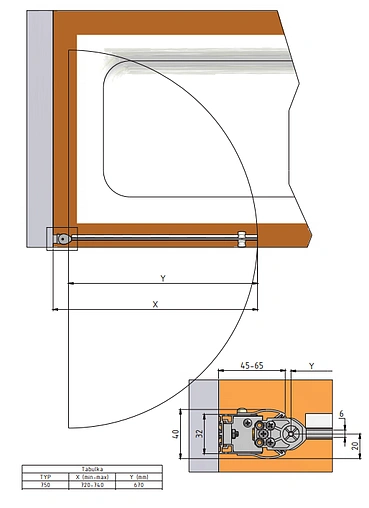 Шторка на ванну 750мм прозрачное стекло Roltechnik TV1/750 706-7500000-01-02