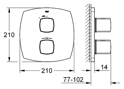 Термостат для 1 потребителя Grohe Grandera хром/золото 19934IG0