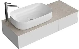 Тумба-умывальник подвесная Kerama Marazzi Magica 120 утренний серый матовый MA.120.2\MGR.M+MA.wb.65+, 1