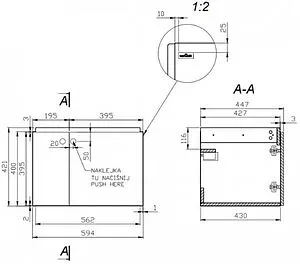 Тумба под умывальник подвесная Cersanit Colour 60 белый 64258 Тумба под умывальник подвесная Cersanit Colour 60 белый 64258, 2