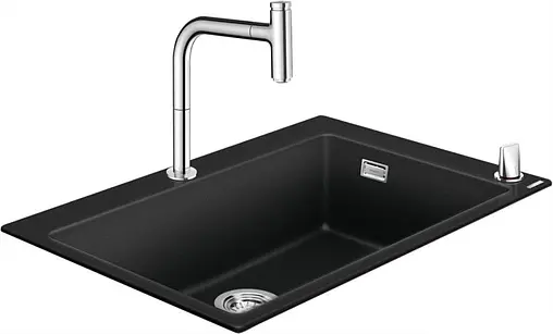 Мойка кухонная с встроенным смесителем Hansgrohe C51-F660-07 77x51 черный 43218000