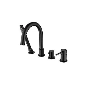 Смеситель на борт ванны на 4 отверстия Aquatek Европа чёрный матовый AQ1348MB Смеситель на борт ванны на 4 отверстия Aquatek Европа чёрный матовый AQ1348MB, 1