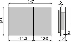 Клавиша смыва для унитаза AlcaPlast AIR LIGHT-BLUE нержавеющая сталь с синей подсветкой, 2