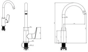 Смеситель для кухни Aquatek Вега чёрный матовый AQ1082MB Смеситель для кухни Aquatek Вега чёрный матовый AQ1082MB, 2