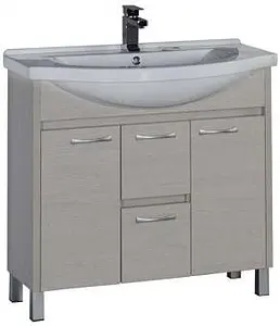 Тумба-умывальник напольная Aquanet Донна 90 дуб белый 00169181+00168865, 1