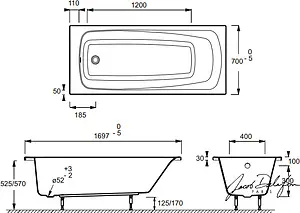 Ванна акриловая Jacob Delafon Patio 170x70 E6812RU-01 Ванна акриловая Jacob Delafon Patio 170x70 E6812RU-01, 4