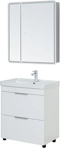 Тумба-умывальник напольная Aquanet Ирис new 70 белый глянец 00310153+