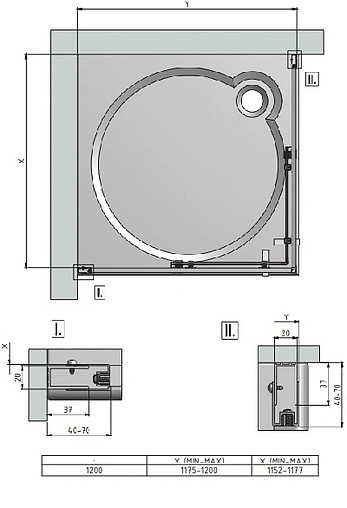 Душевая дверь 1200мм прозрачное стекло Roltechnik Exclusive Line ECS2/1200 black elox P 560-120000P-05-02