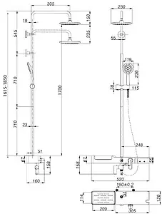 Душевая система со смесителем для ванны Lemark Tropic хром LM7007C Душевая система со смесителем для ванны Lemark Tropic хром LM7007C, 2