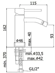 Смеситель для биде Paffoni Light чёрный матовый LIG131NO Смеситель для биде Paffoni Light чёрный матовый LIG131NO, 2