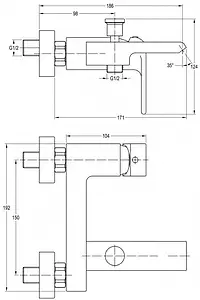 Смеситель для ванны Swedbe Velo хром 2430, 2