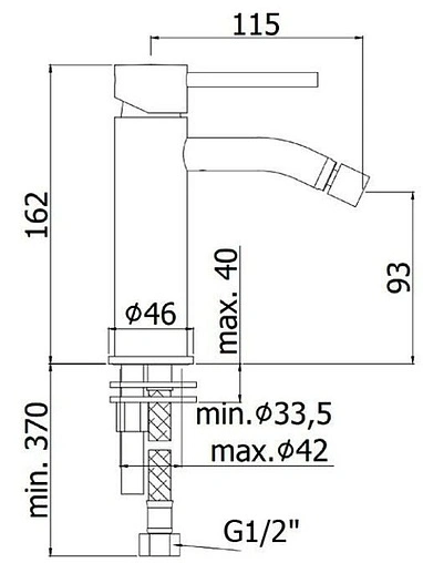 Смеситель для биде Paffoni Light чёрный матовый LIG131NO