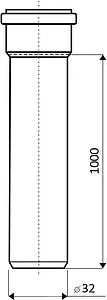 Труба канализационная внутренняя D=32мм L=1000мм Ostendorf HTEM 110040, 2