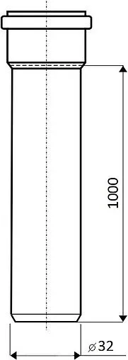 Труба канализационная внутренняя D=32мм L=1000мм Ostendorf HTEM 110040