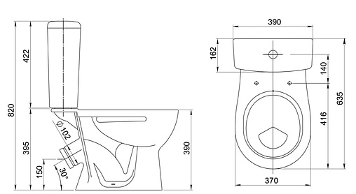 Унитаз-компакт Santeri Орион крап на белом 1.P400.8.S01.00B.F
