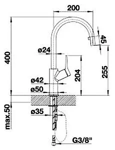 Смеситель для кухни с выдвижным изливом Blanco Carena-S тёмная скала 520981, 2