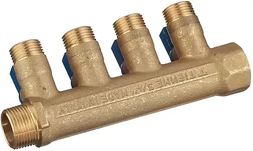 Коллектор запорный проходной 4 отвода ¾&quot;в/н x ½&quot;к Tiemme NINO 1820016