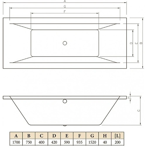 Ванна акриловая C-bath Poseidon 170x75 CBQ008001
