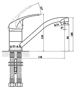 Смеситель для кухни Gross Aqua Mini хром 3210213C-G0109, 2