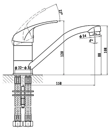 Смеситель для кухни Gross Aqua Mini хром 3210213C-G0109
