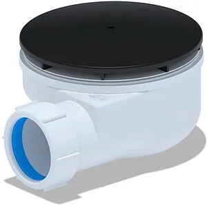 Сифон для душевого поддона Ани Пласт чёрный матовый E350BL, 1