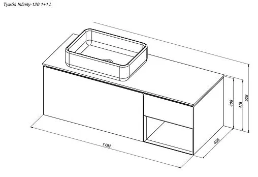 Тумба-умывальник подвесная Allen Brau Infinity 120 L белый 1.21006.WM+