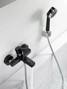 Смеситель для ванны Kludi Zenta чёрный/хром 386708675 Смеситель для ванны Kludi Zenta чёрный/хром 386708675, 5