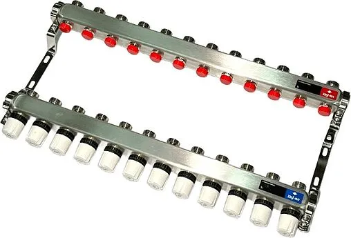 Группа коллекторная без расходомеров 12 отводов 1&quot;в/в x ¾&quot;ек Uni-fitt TECHNO 451W4312