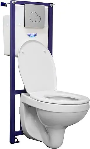 Комплект 5 в 1 Santeri Альфа комфорт 1.3816.4.S00.00B.2 с кнопкой хром глянцевый