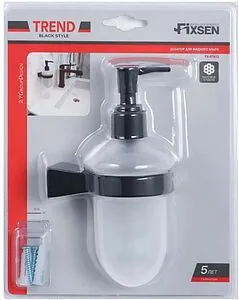 Дозатор для жидкого мыла Fixsen Trend чёрный матовый FX-97812 Дозатор для жидкого мыла Fixsen Trend чёрный матовый FX-97812, 3