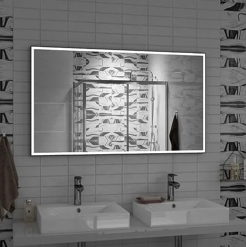 Зеркало с подсветкой Continent Sting Black Led 120x80 чёрный ЗЛП1698