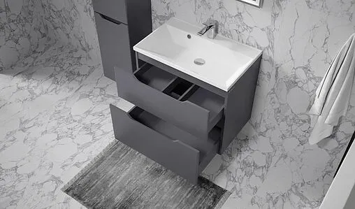 Тумба под умывальник подвесная Raval Wector 70 антрацит Wct.01.70/P/A/MD