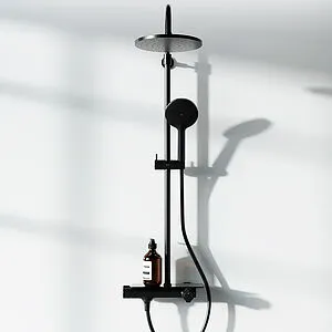 Душевая система с термостатом для душа Damixa Jupiter чёрный матовый 977750300, 3