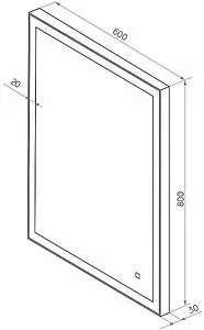 Зеркало с подсветкой Continent Solid Black Led 60x80 чёрный ЗЛП622, 2