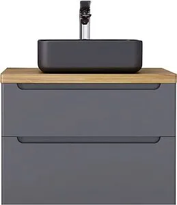 Тумба под умывальник подвесная Jorno Wood 80 серый wood.01.80/P/GR Тумба под умывальник подвесная Jorno Wood 80 серый wood.01.80/P/GR, 1