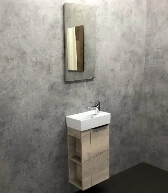 Тумба-умывальник подвесная Comforty Матэ 40 дуб дымчатый 00-00000833CF, 5