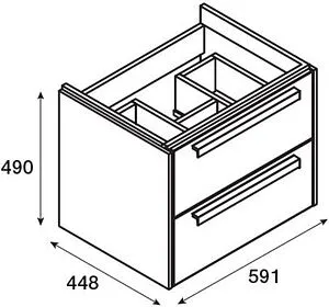 Тумба-умывальник подвесная Roca Lago 60 белый глянец 857295806+32799E000 Тумба-умывальник подвесная Roca Lago 60 белый глянец 857295806+32799E000, 2