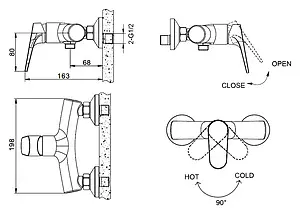 Смеситель для душа Bravat Eler хром F9191238CP-01-RUS Смеситель для душа Bravat Eler хром F9191238CP-01-RUS, 2