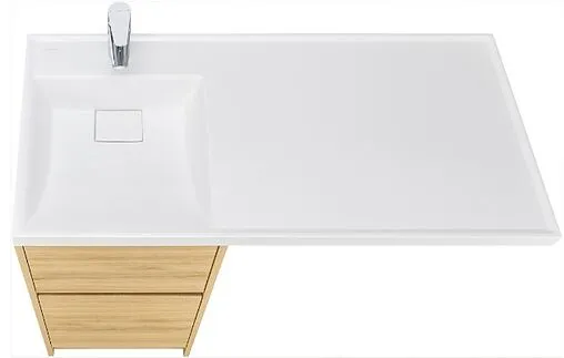 Тумба-умывальник напольная над стиральной машиной Aquaton Лондри 105 L дуб сантана 1A2670K1LH0C0+