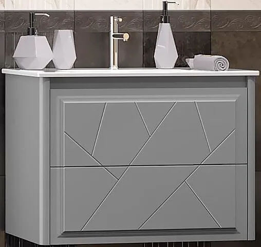 Тумба-умывальник подвесная Opadiris Луиджи 80 серый матовый 00-00006180+640177