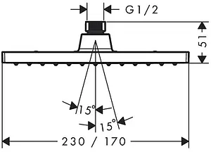 Лейка верхнего душа Hansgrohe Vernis Shape 230 1jet EcoSmart чёрный матовый 26283670 Лейка верхнего душа Hansgrohe Vernis Shape 230 1jet EcoSmart чёрный матовый 26283670, 2